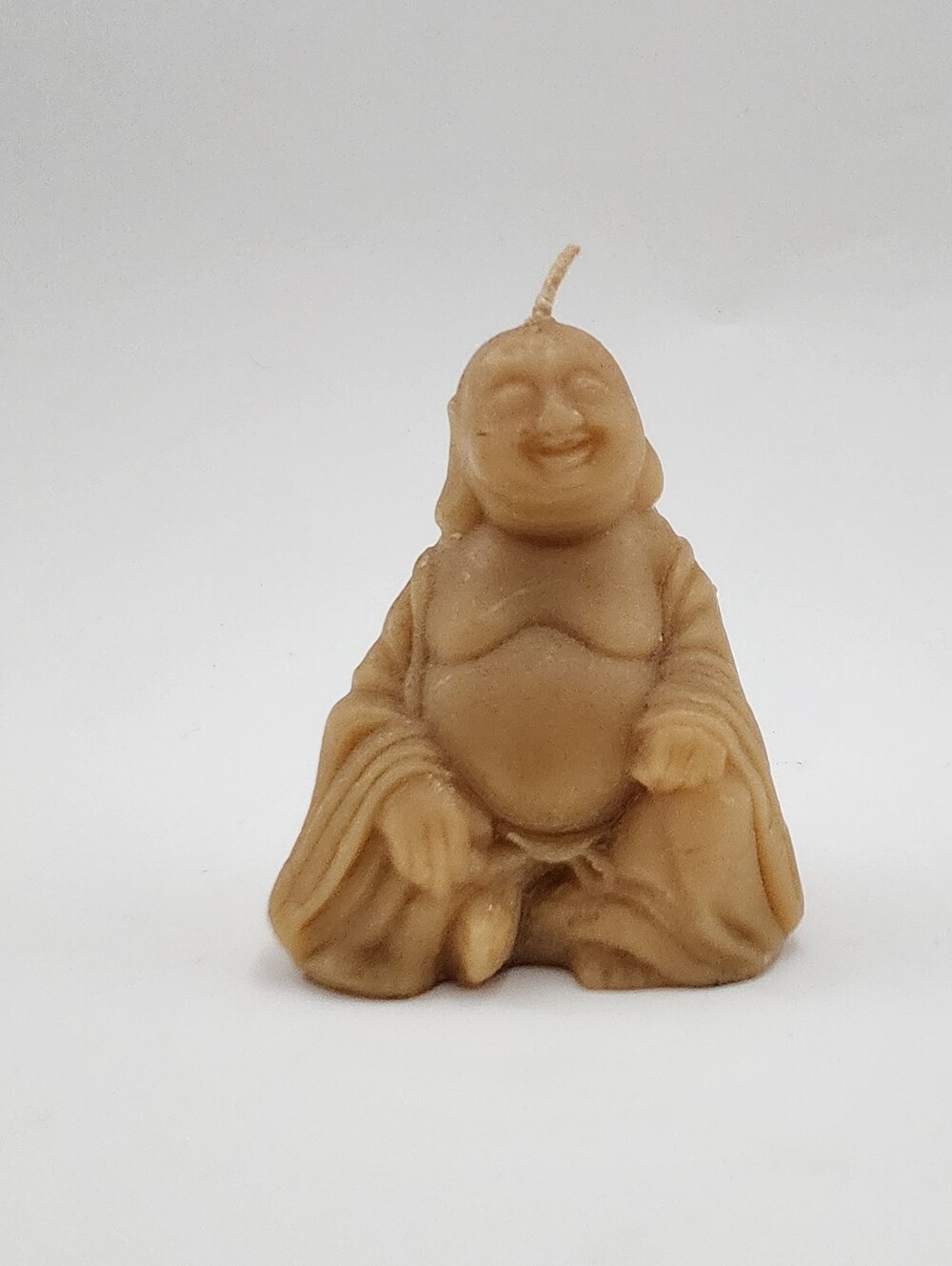 Handmade Natural Beeswax Smiling Buddha Candle Cross-Legged